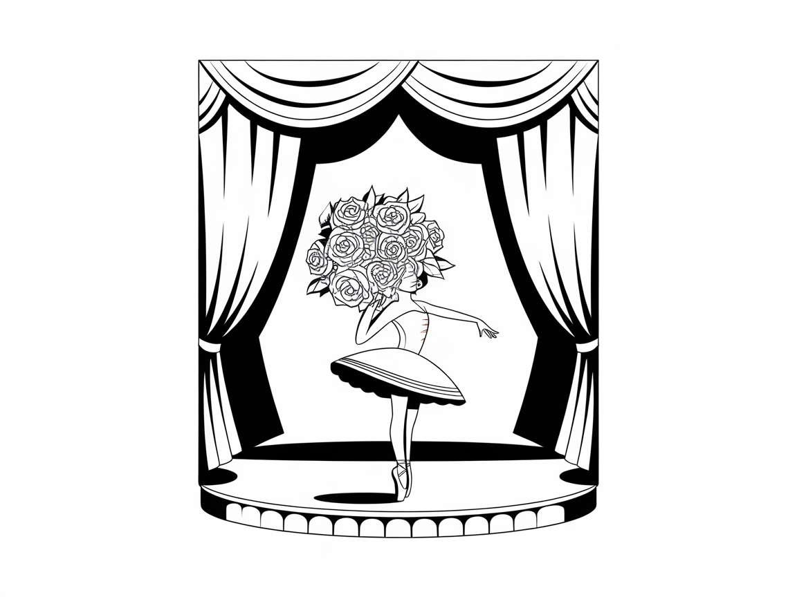 Bloom on Stage With This Floral Ballerina Coloring Page