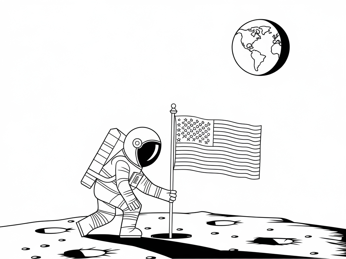 Blast Off with This Astronaut and Flag Adventure