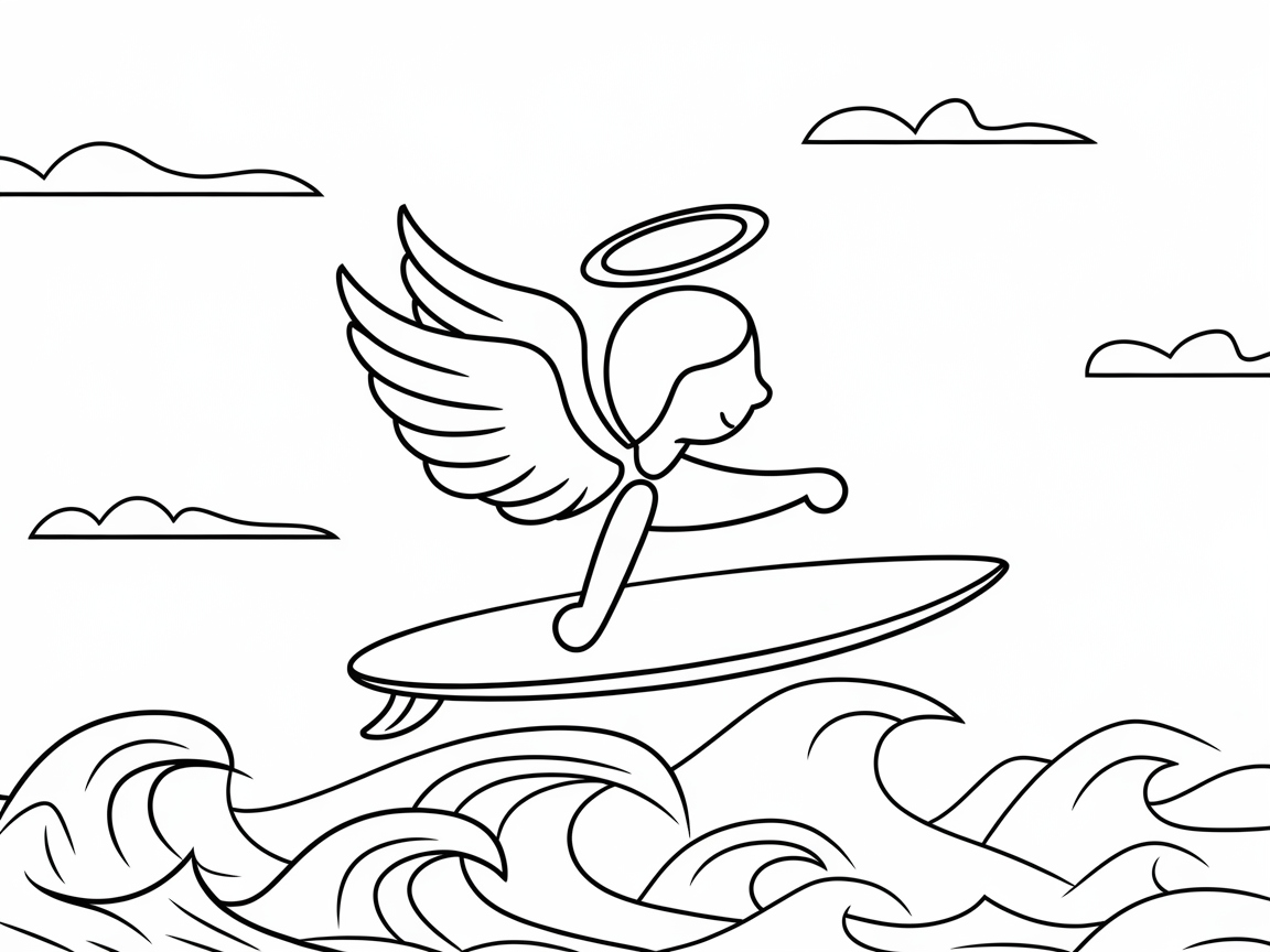Ride the Waves with This Angelic Surfer