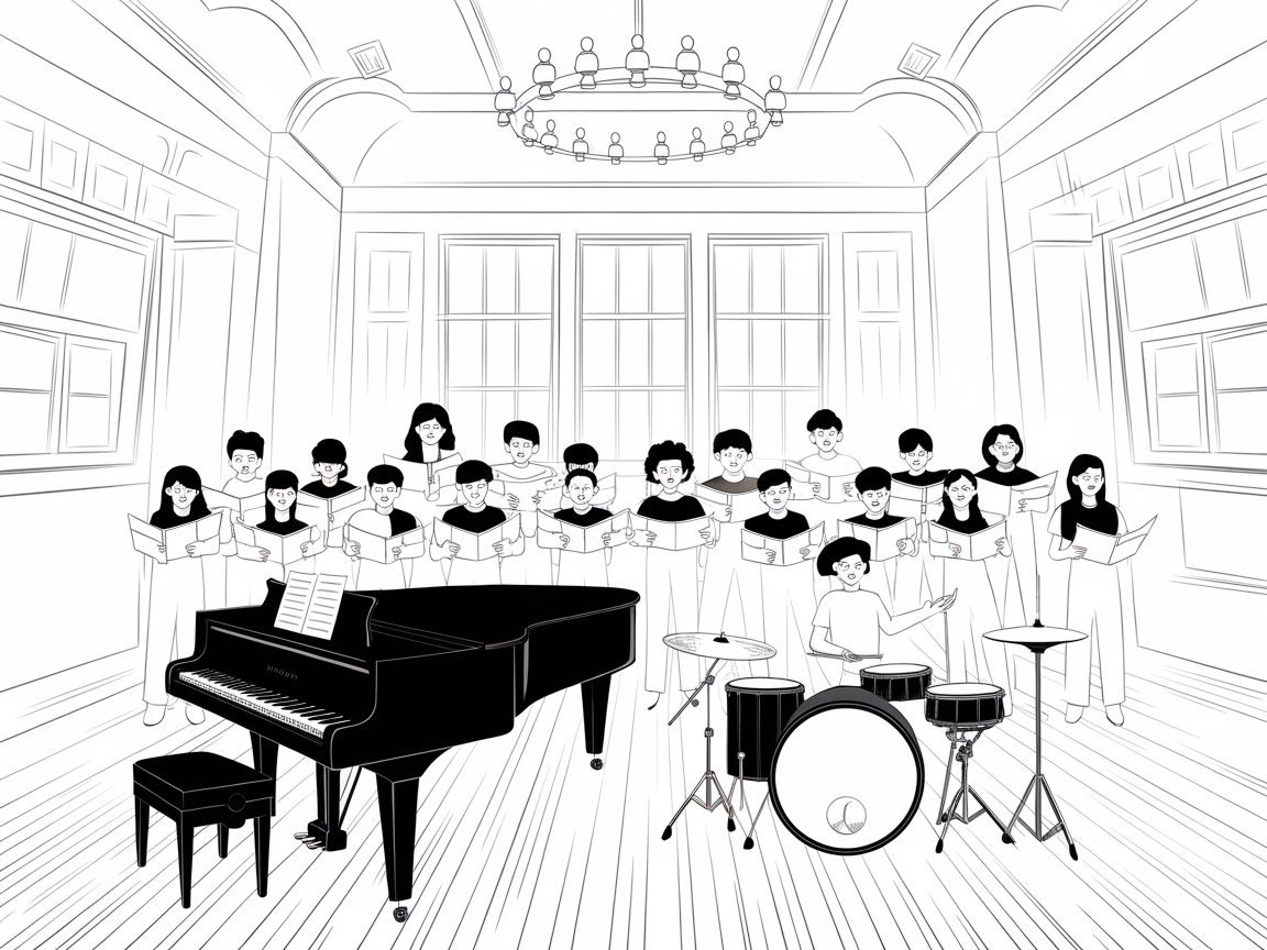 Harmonize with This School Choir Coloring Page