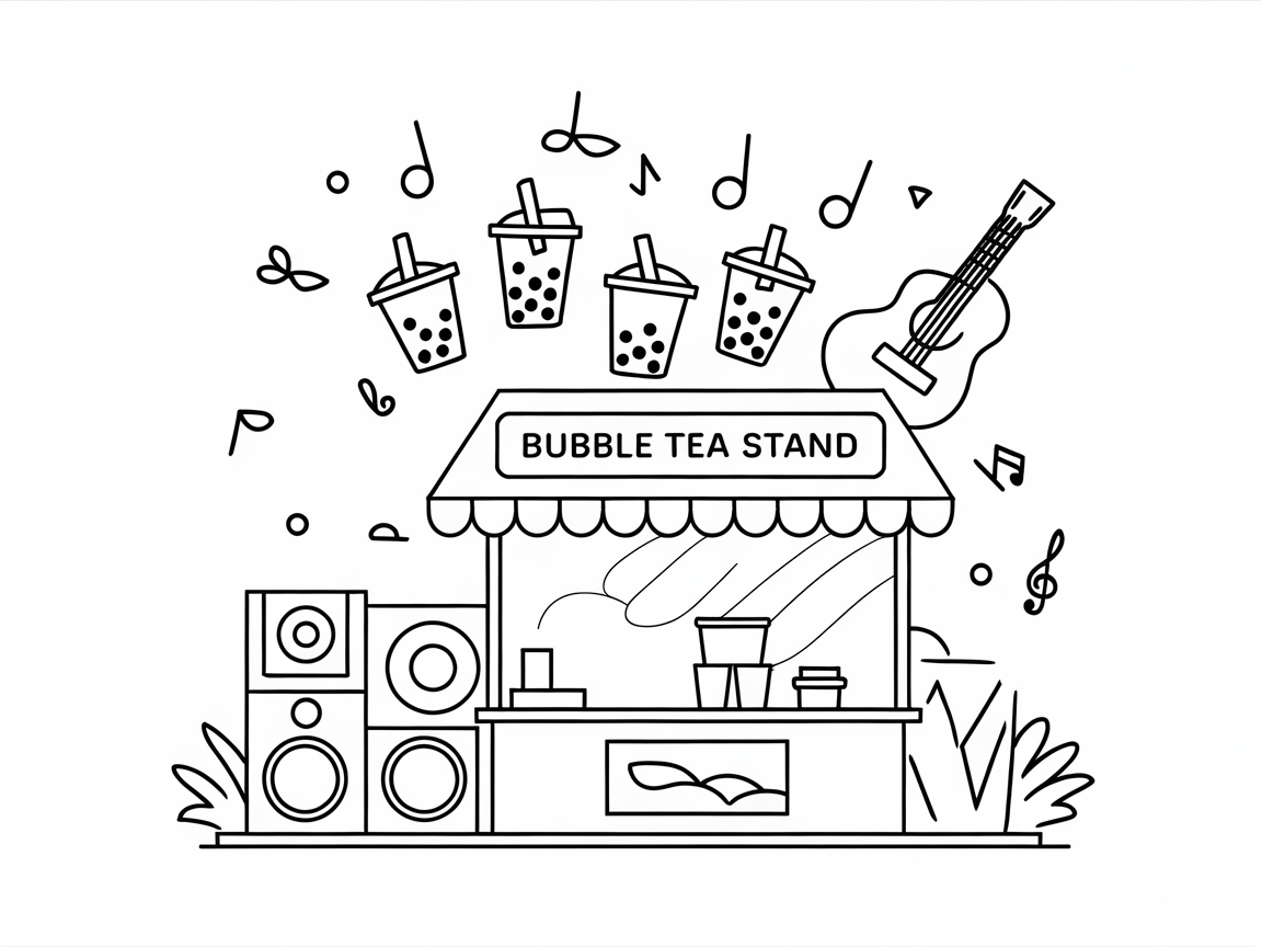 Musical Bubble Tea Stand Extravaganza
