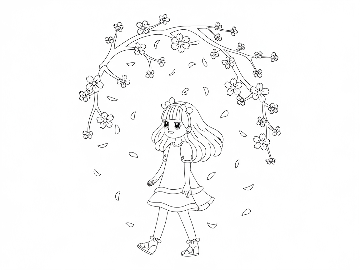 Blossoming Adventure Awaits with This Sweet Anime Girl