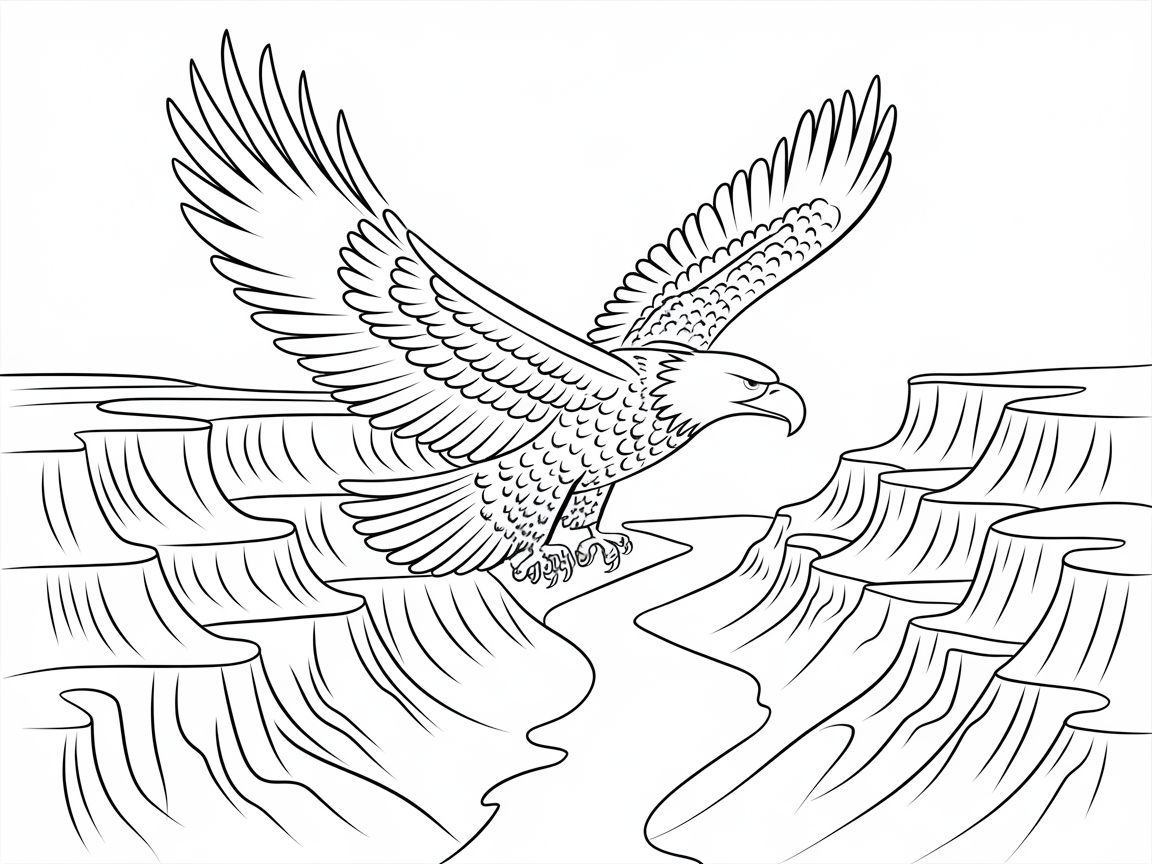 Majestic Eagle Navigating a Canyon