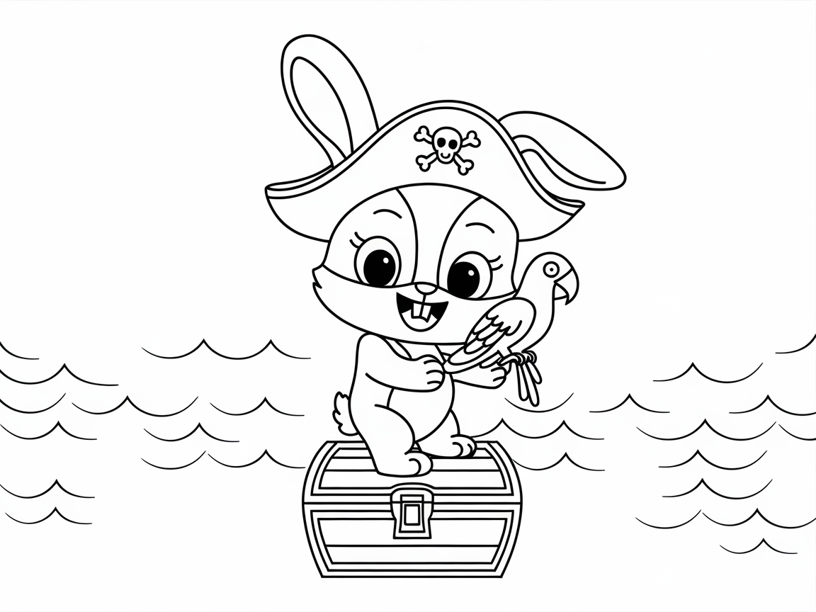 Ahoy! Pirate Bunny and Parrot Adventure
