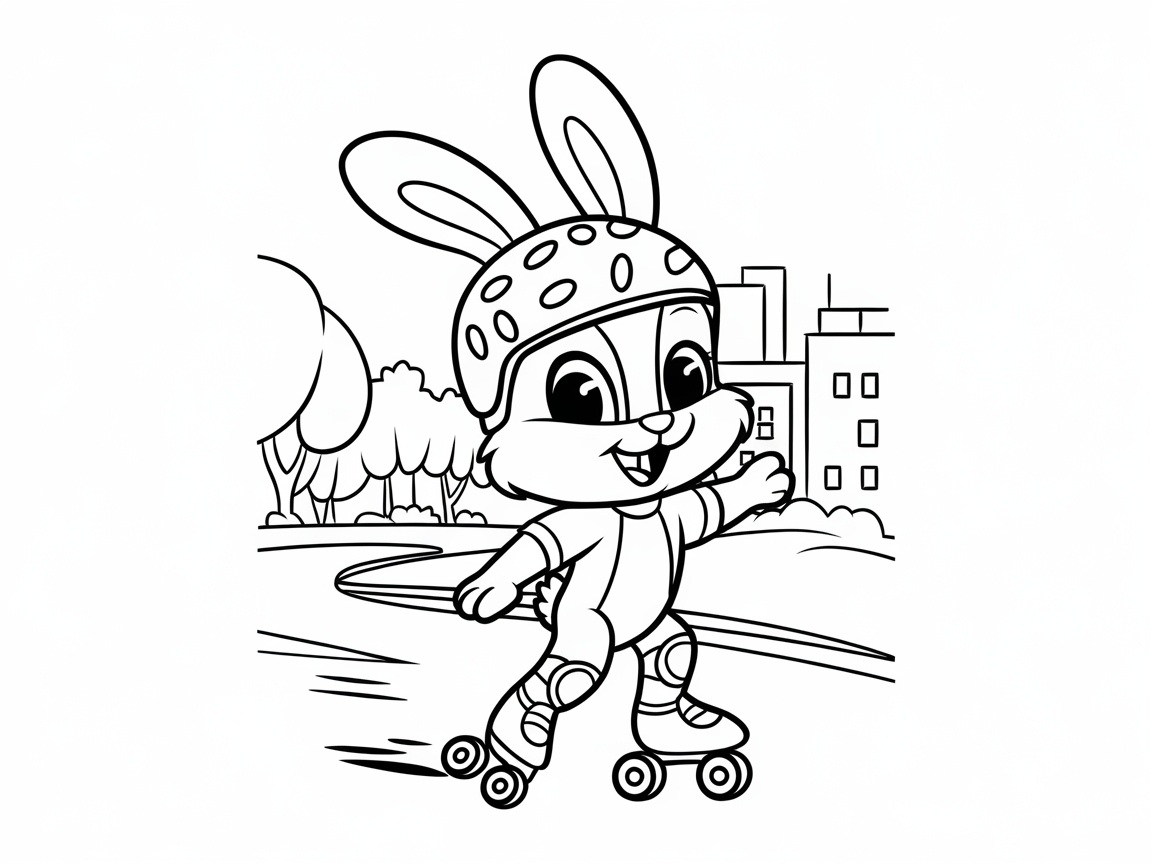 Roller Skating Bunny in the City Fun
