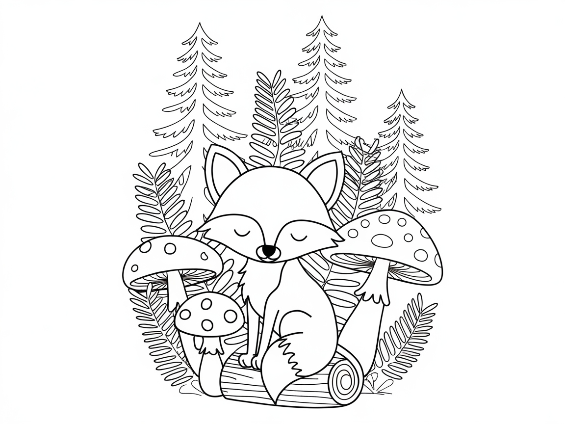 Adorable Fox in a Woodland Scene