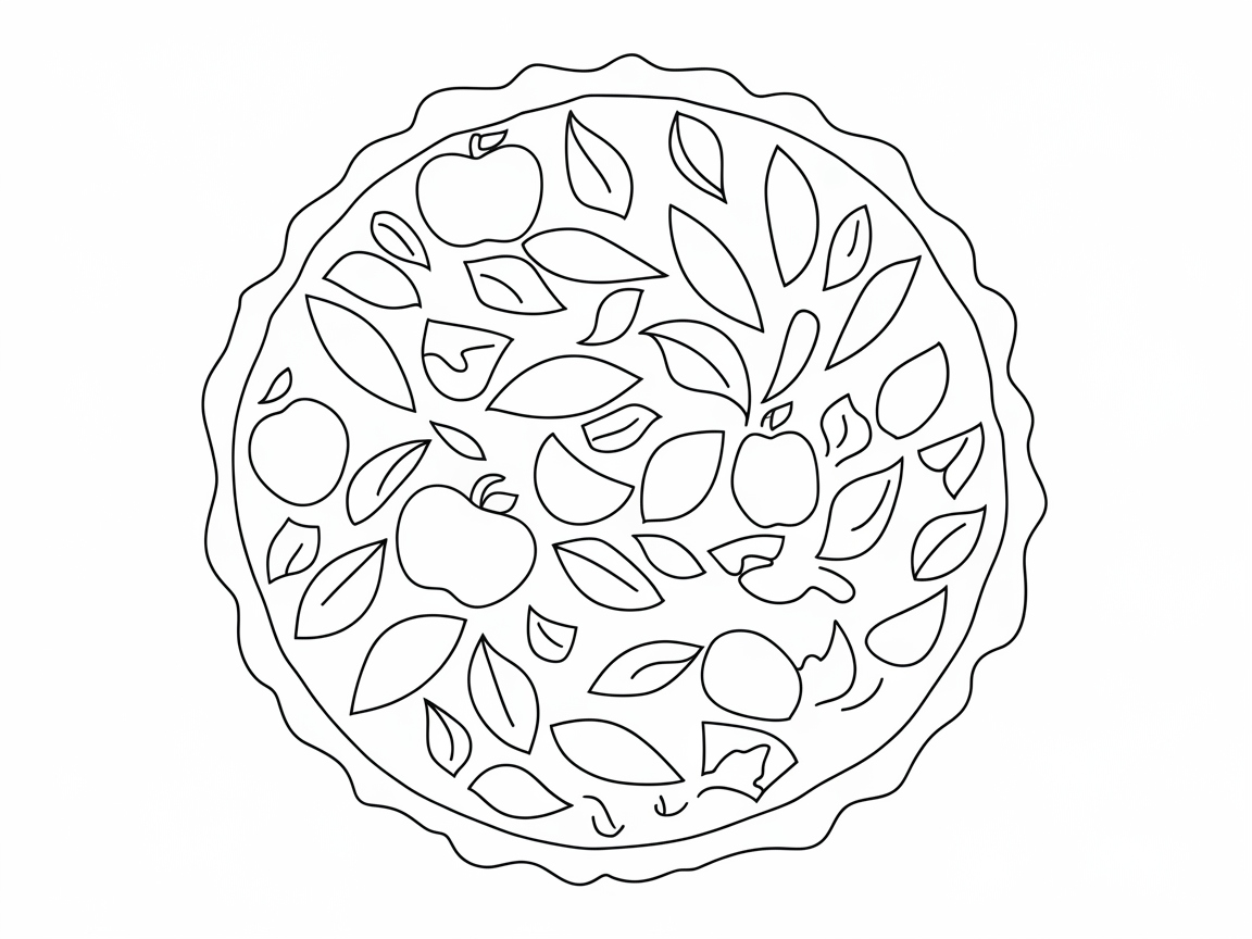 Fruit-Filled Pie Top with Apples and Leaves