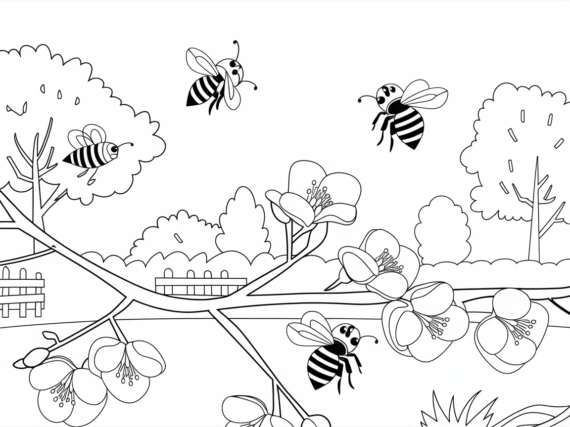 Buzz Into Spring with This Busy Bee Orchard Scene