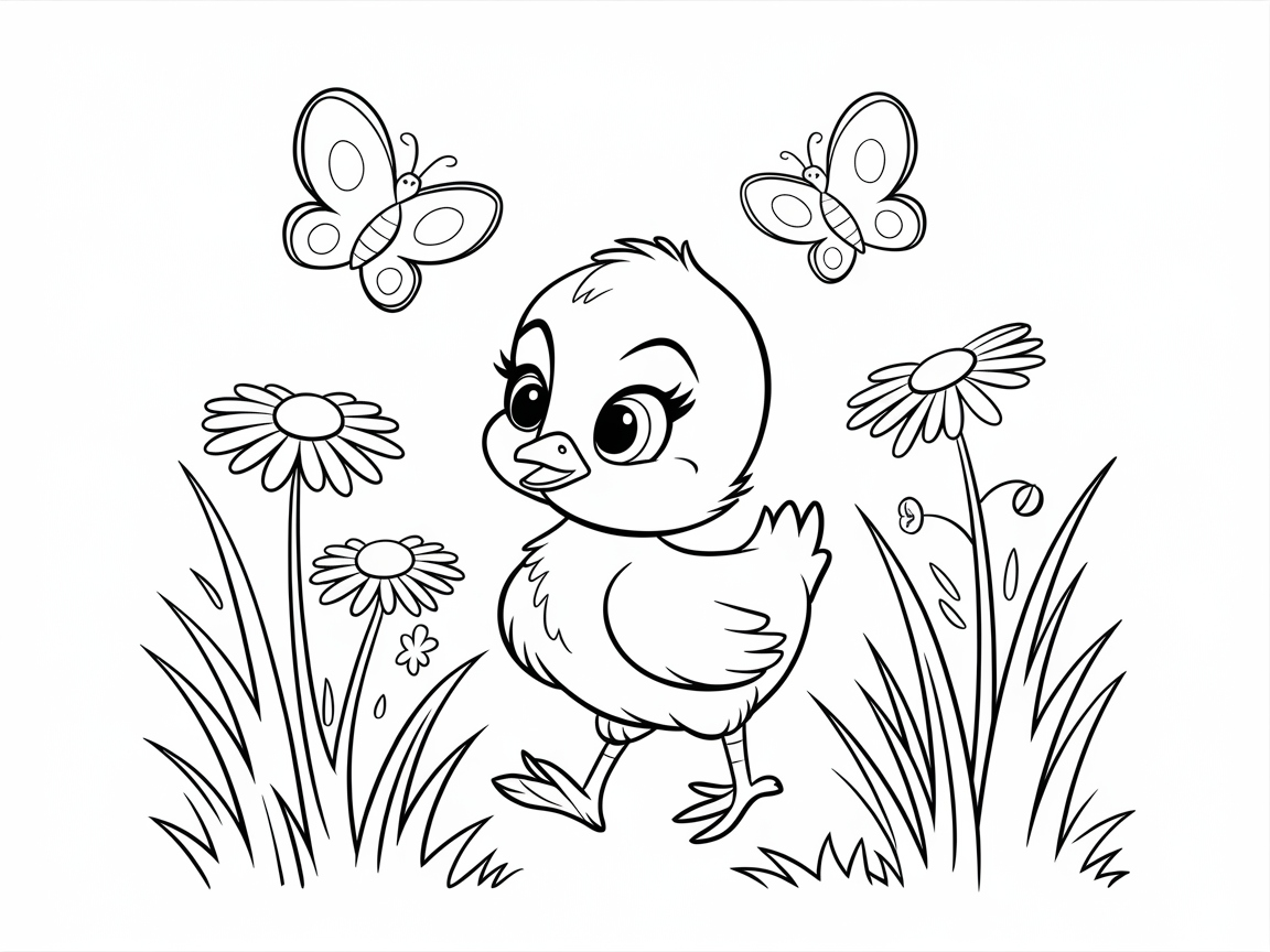 Sweet Chick Exploring a Spring Garden