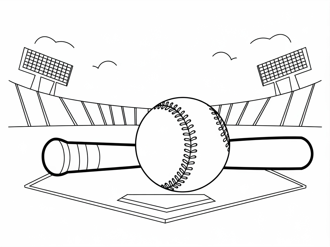 Hit a Homerun with This Baseball Coloring Page