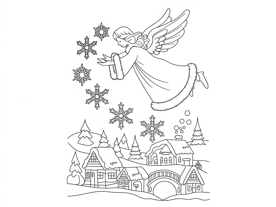 Winter Wonder: Angel Sprinkling Snowflakes