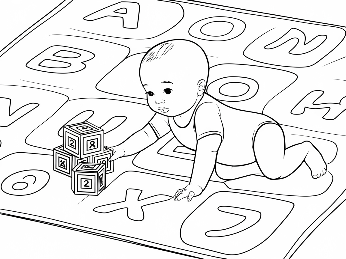 Alphabet Explorer: Baby Playing With Blocks