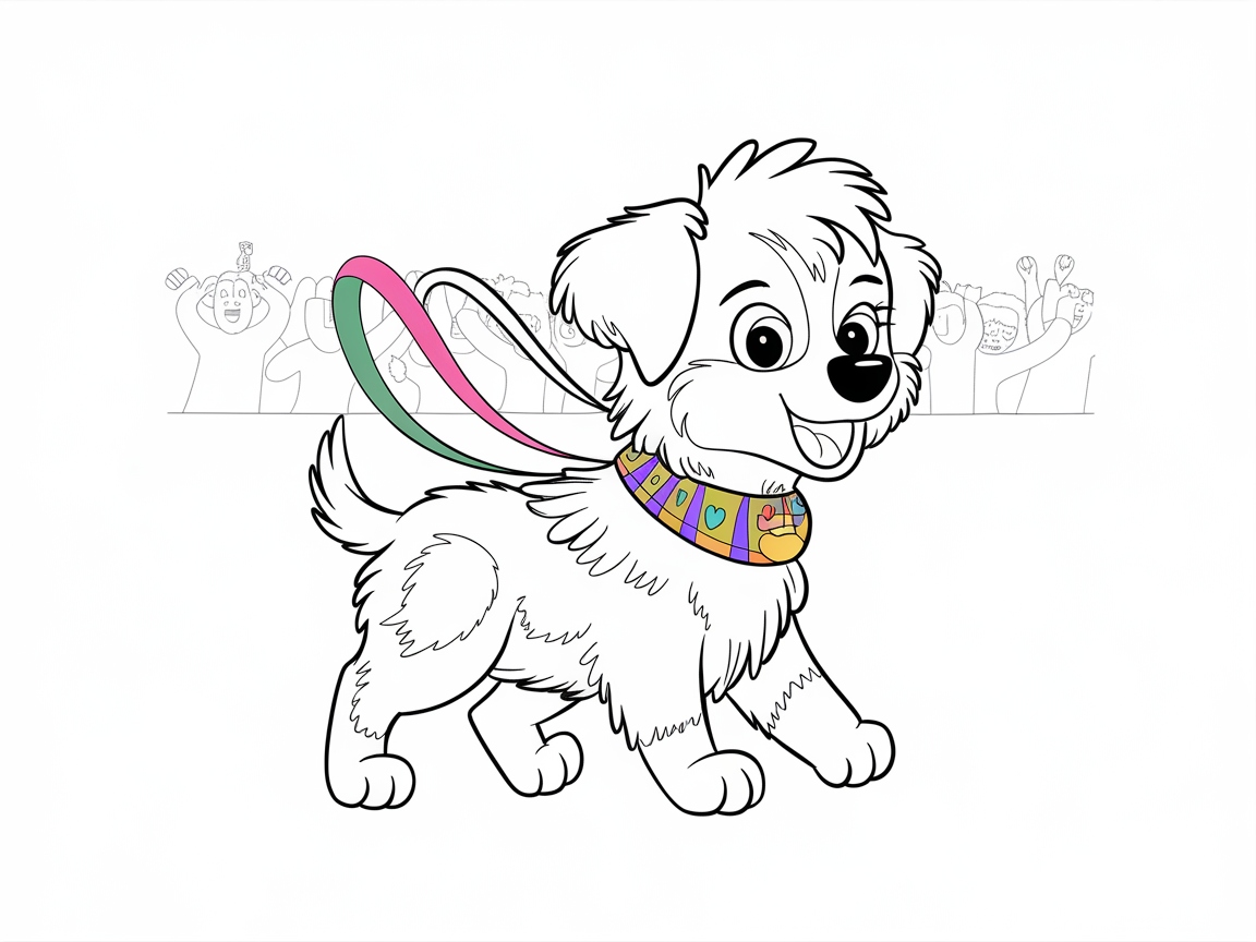 Victory Lap: Australian Shepherd Puppy with Medals