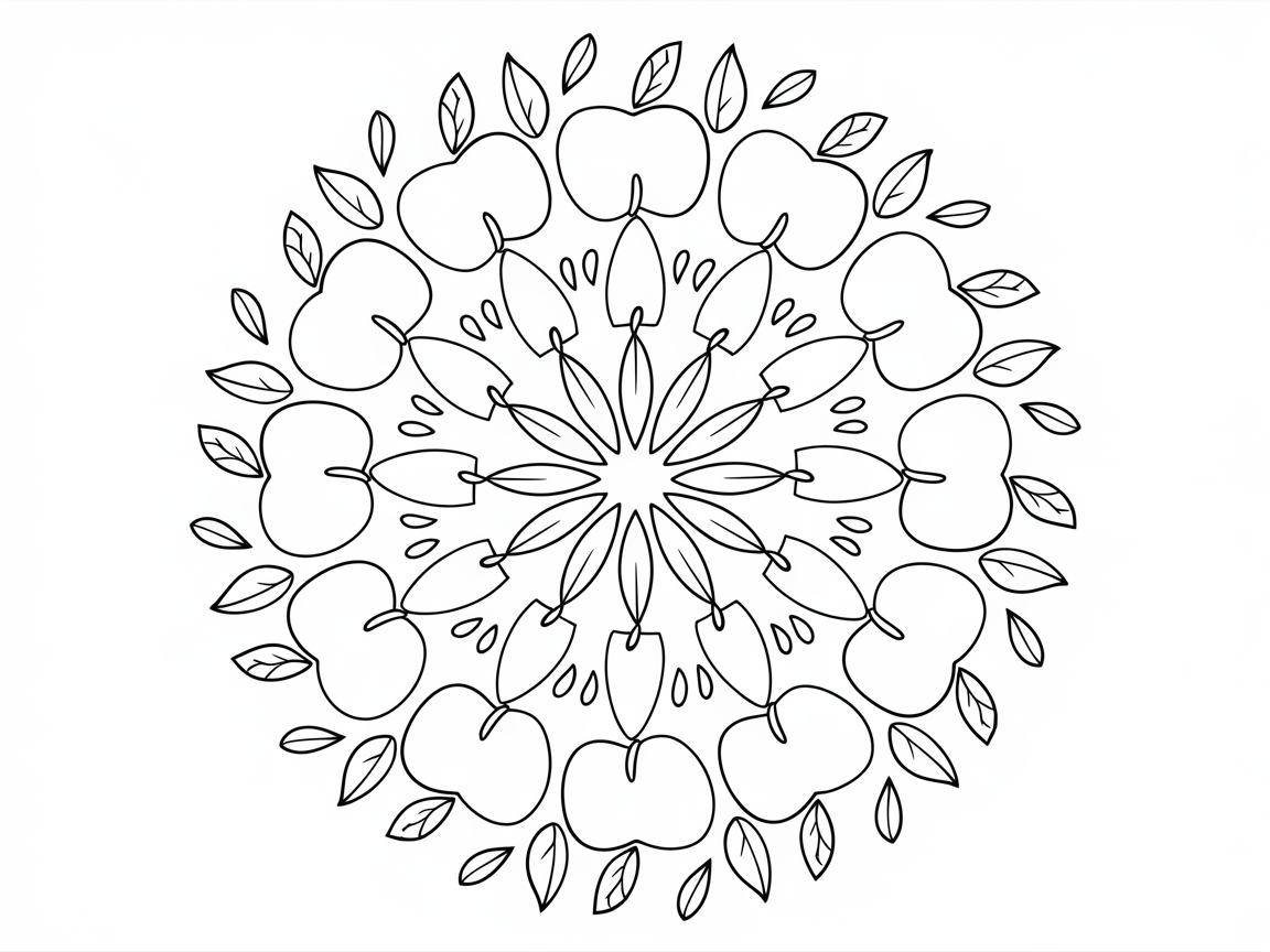 Color This Intricate Apple Mandala