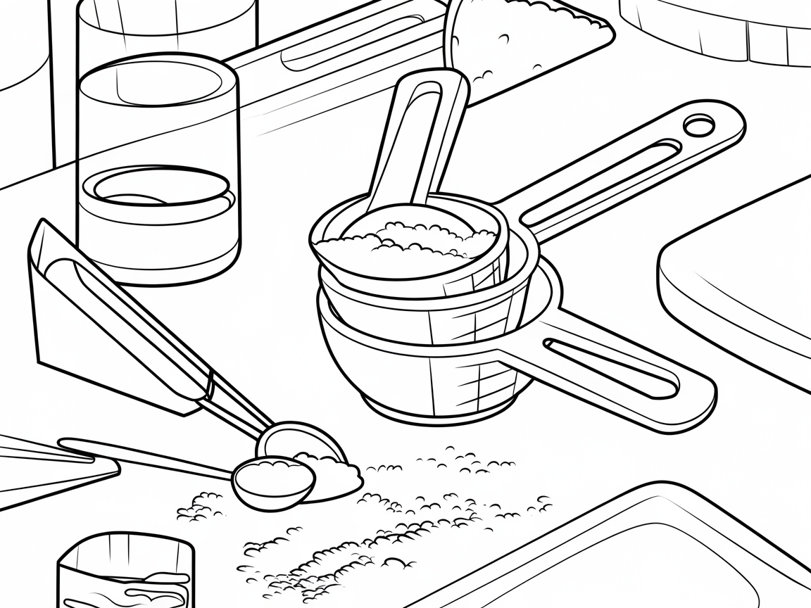 Measure Up with This Ingredient Prep Coloring Page