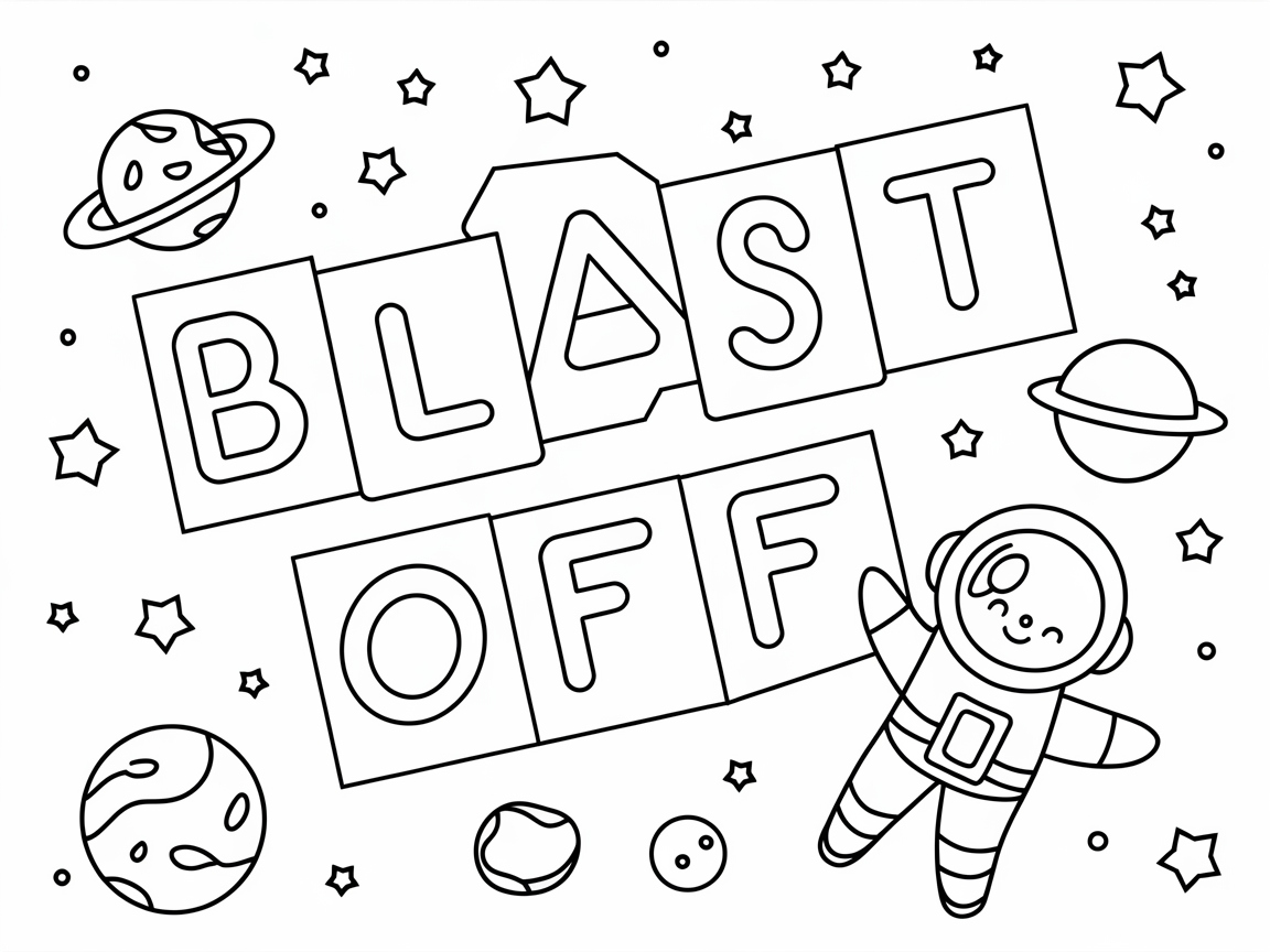 Blast Off into Fun with This Space Adventure Coloring Page