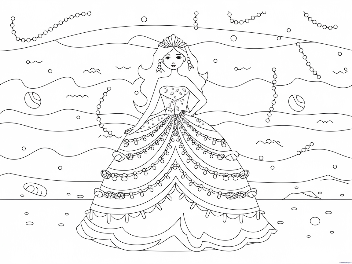 Underwater Princess in a Sea of Pearls