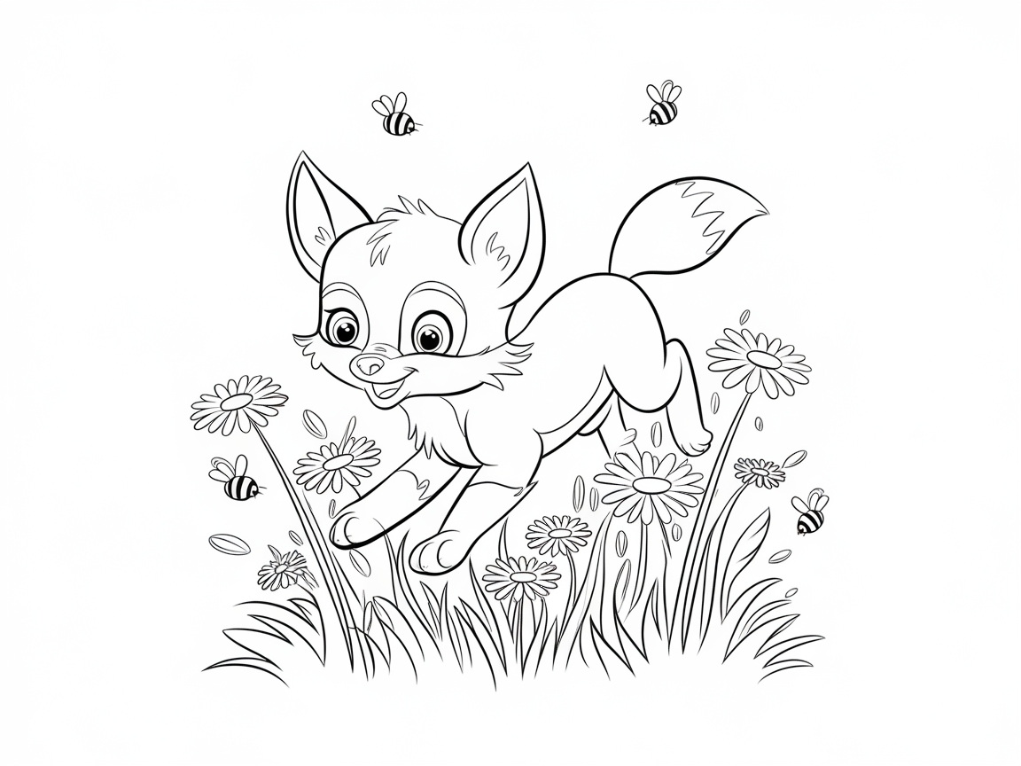 Playful Fox Leaping Through a Meadow