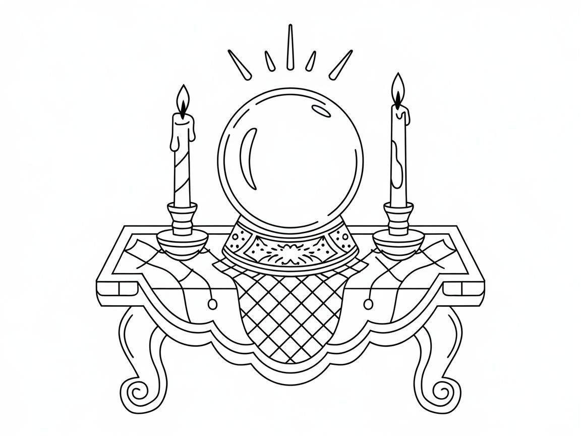 Mystical Crystal Ball Coloring Page
