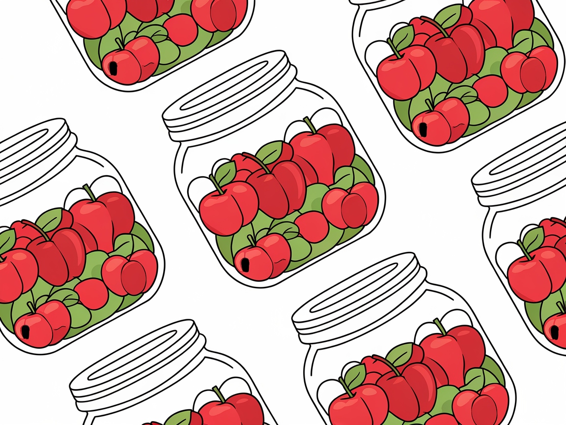 Jar of Apples Coloring Delight