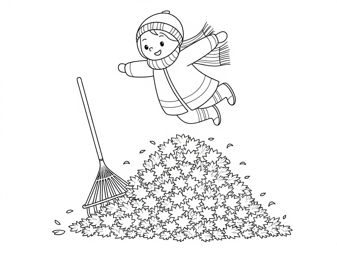 Jump into Autumn Fun with This Joyful Scene