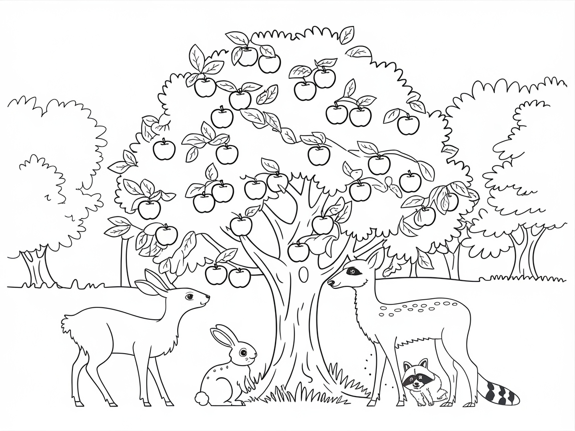 Discover the Woodland Charm in This Apple Tree Scene