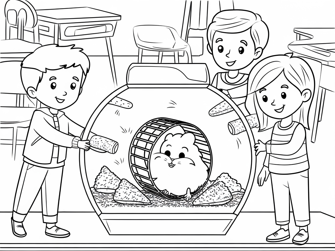 Meet the Class Hamster in This Adorable Coloring Page