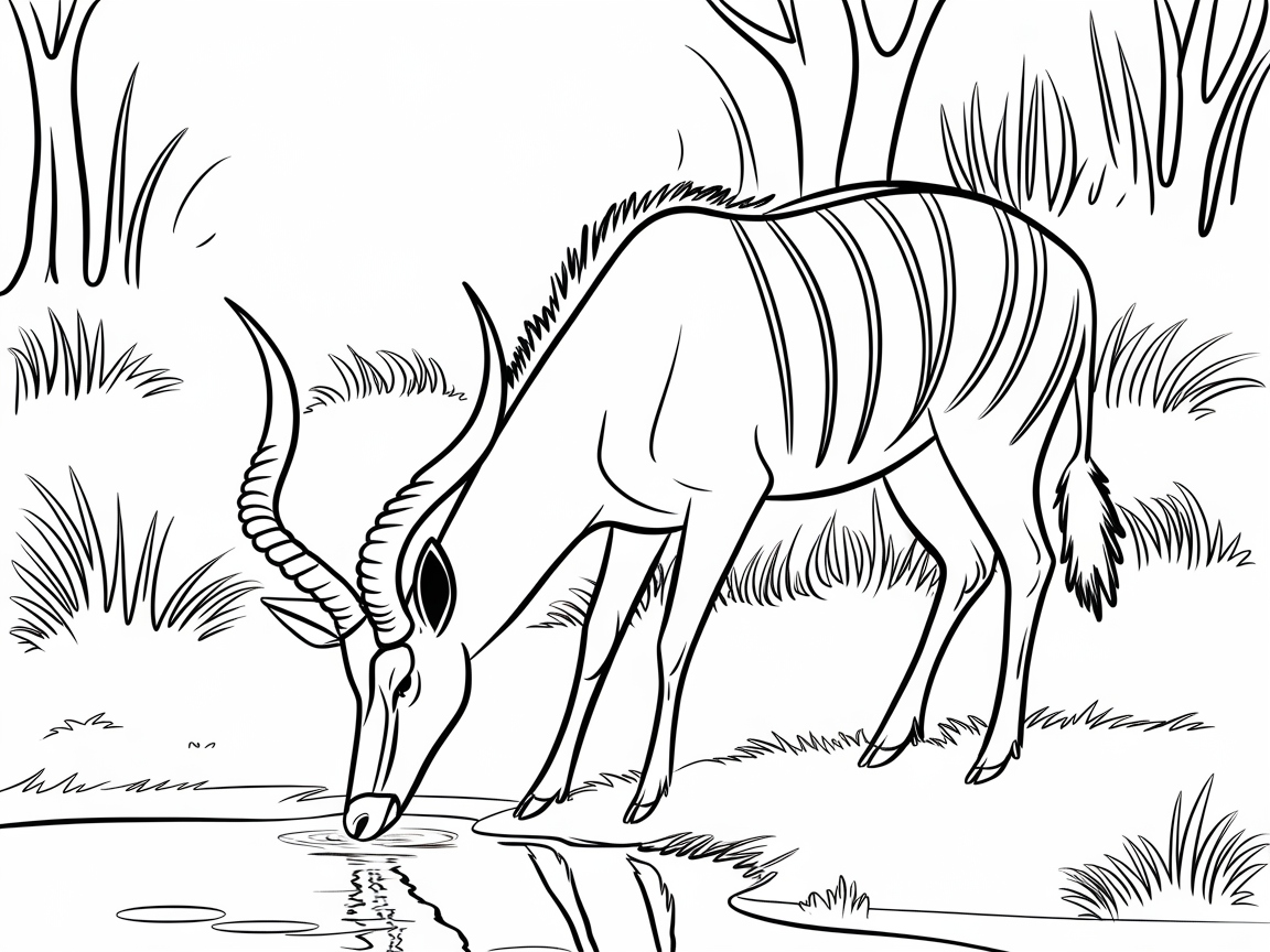 Graceful Antelope at the Water