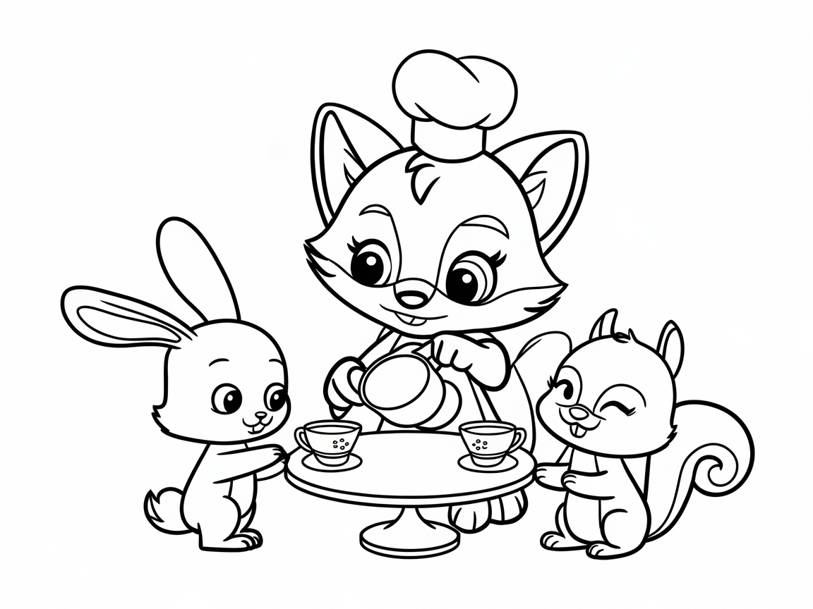 Tea Party Fun with Baby Fox and Friends