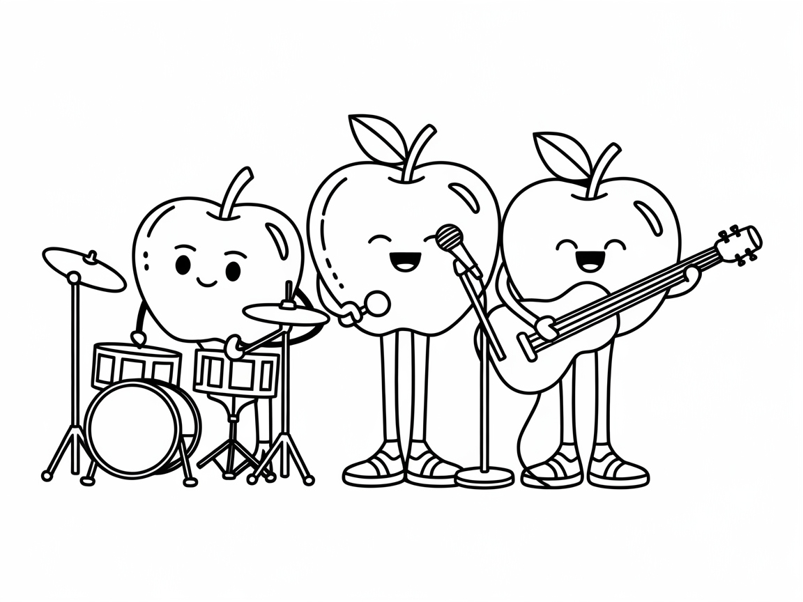 Apple Band Jam: Musical Coloring Fun