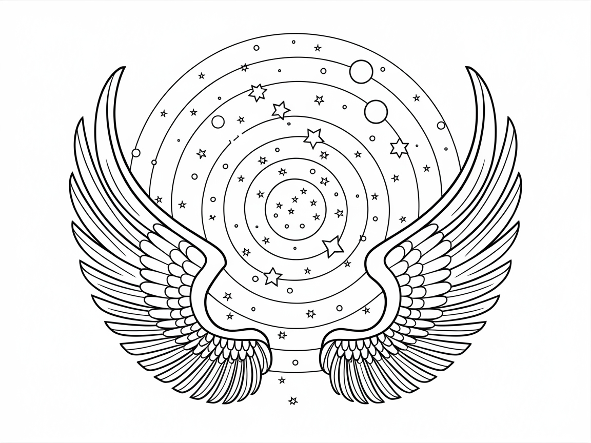 Dive into the Cosmic Spiral of Angelic Wings