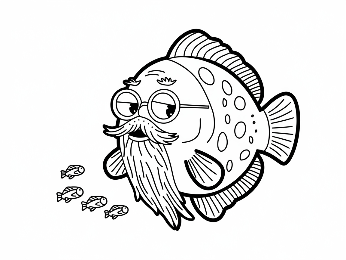 Meet the Wise Old Fish with a Playful Family