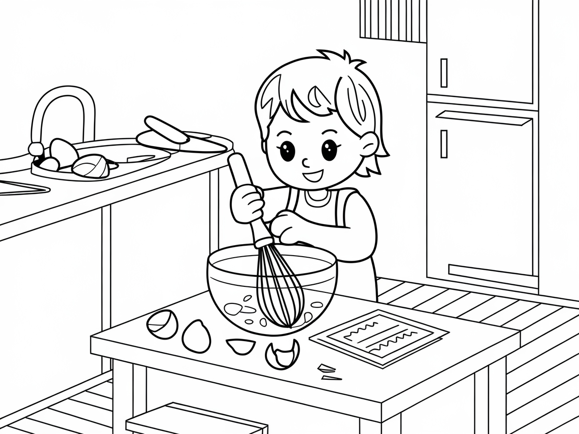 Whisk Up Some Fun with This Kid Chef Coloring Page