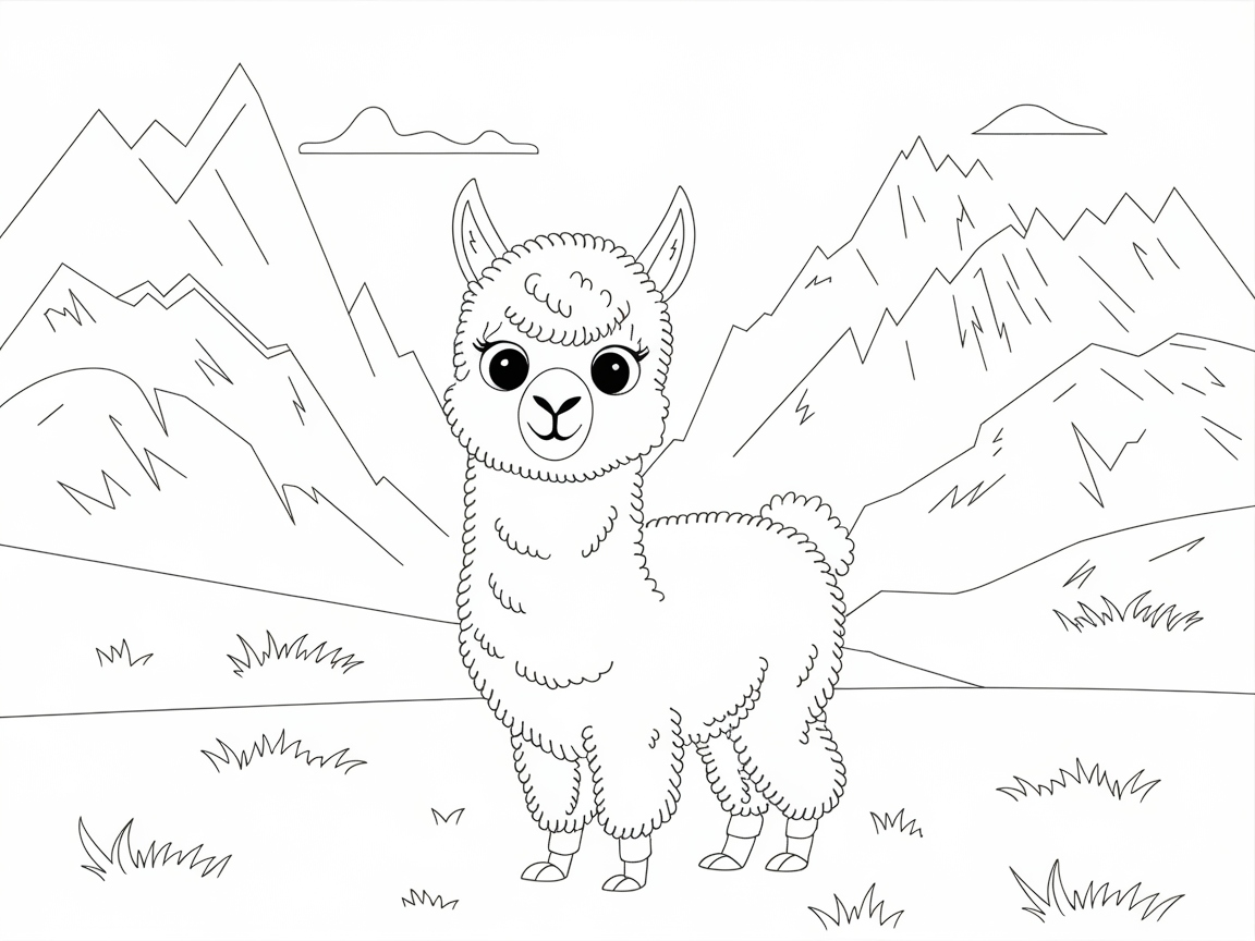 Adorable Alpaca in Mountain Meadows