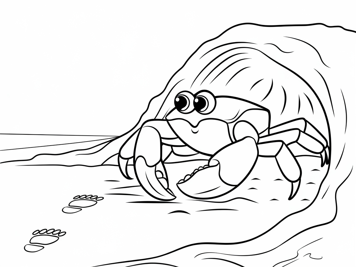 Explore the Shore with This Cheerful Crab Coloring Page