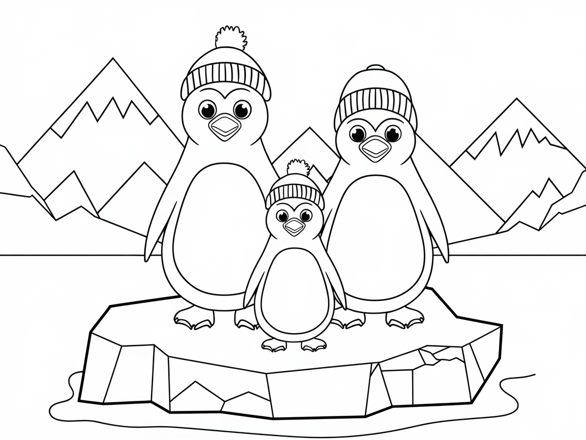 Cool Penguins on an Iceberg