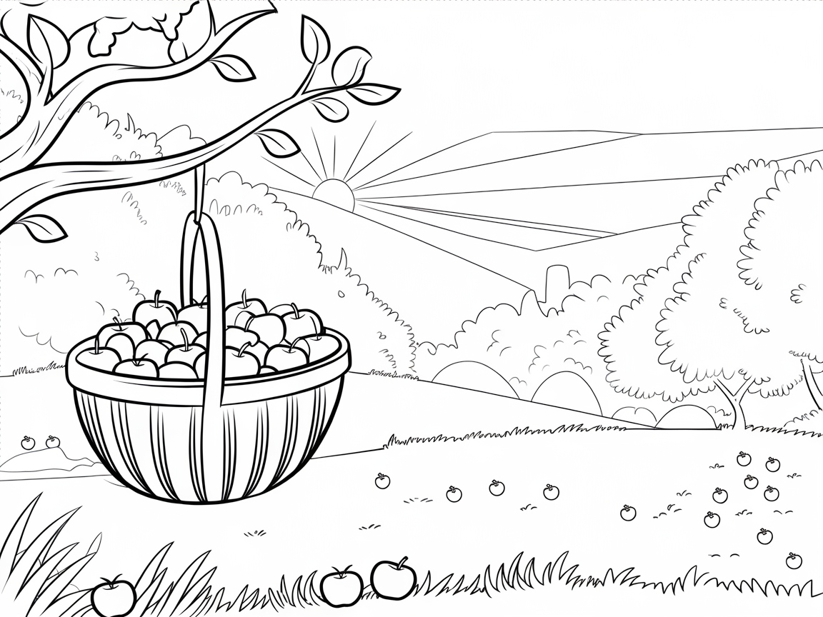 Sunset in the Orchard: Apples Galore