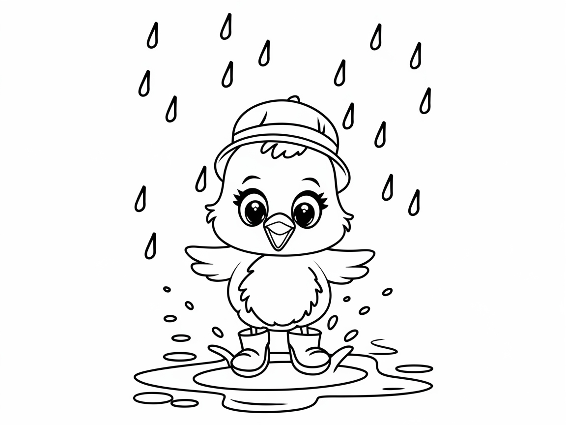 Rainy Day Fun with a Playful Chick