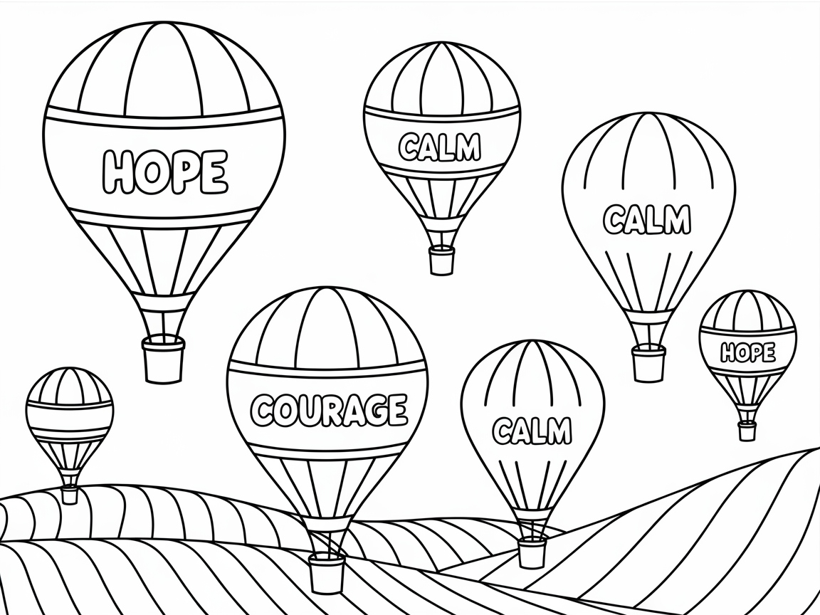 Uplifting Hot Air Balloons with Inspiring Words