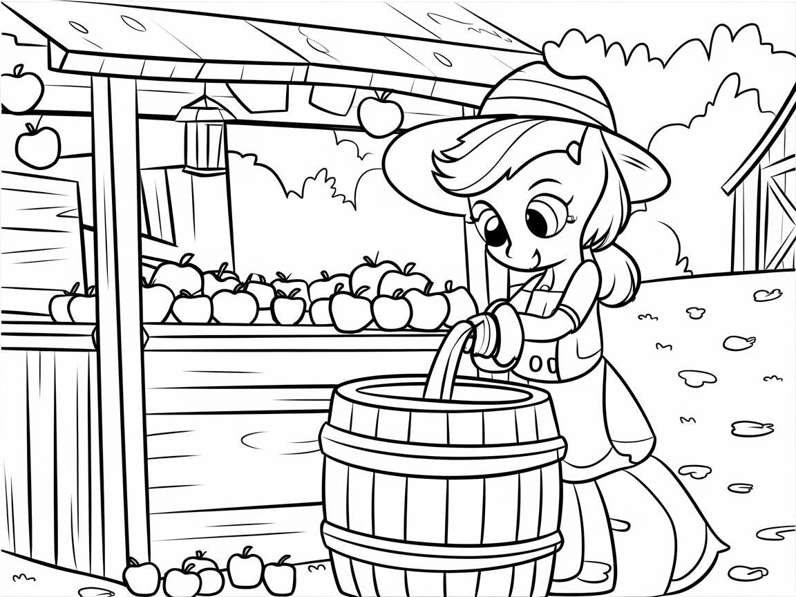 Apple Stand Fun with a Delightful Pony Helper
