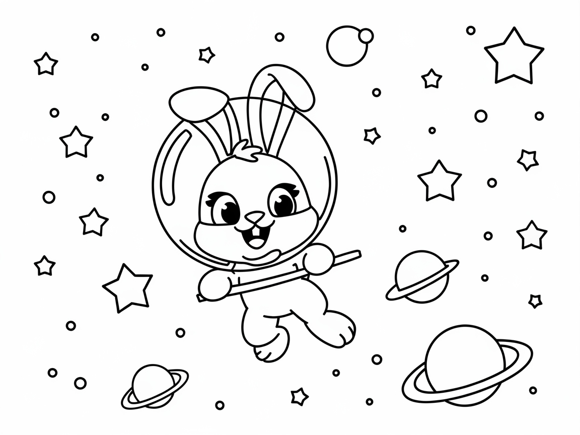 Blast Off with the Astronaut Bunny in Space