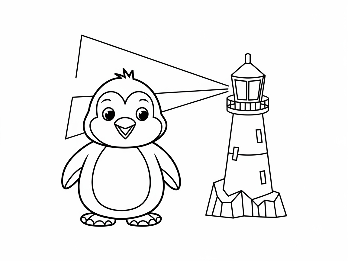 Guided by the Lighthouse with This Curious Penguin
