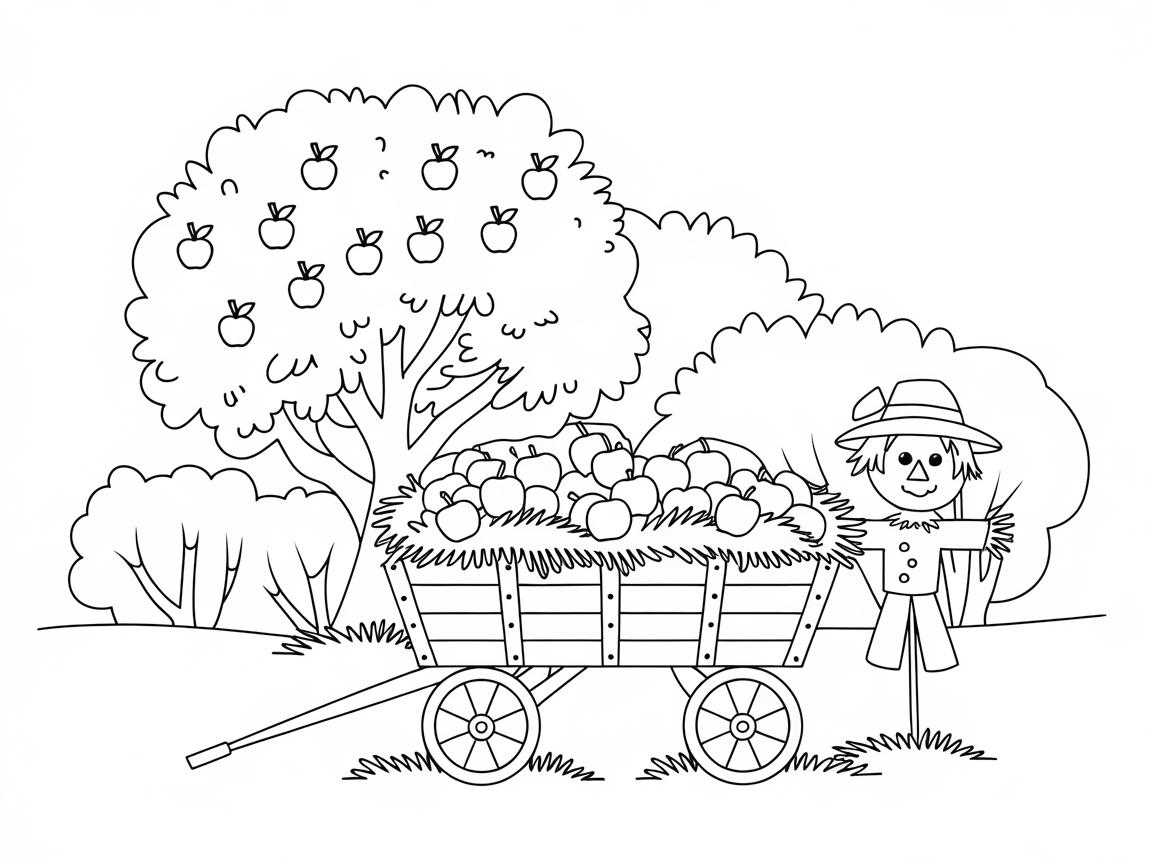 Create a Rustic Orchard Scene with This Fall Harvest Page
