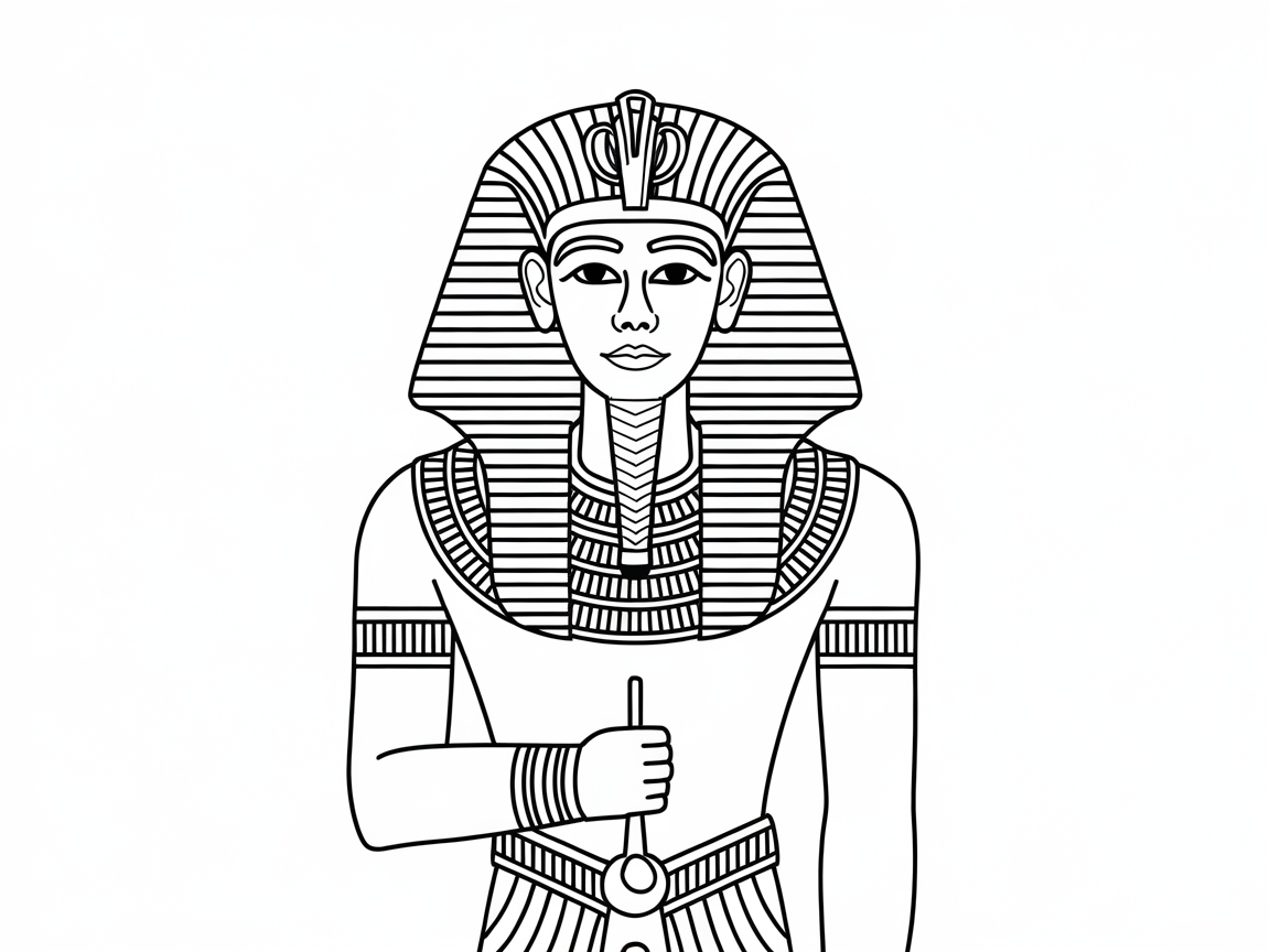 Discover Ancient Egypt with This Pharaoh Coloring Page