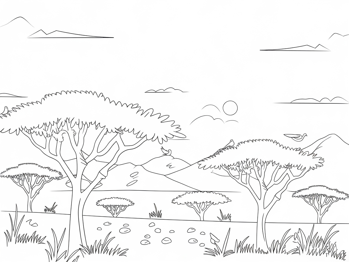 Journey Through This Tranquil Savannah Landscape