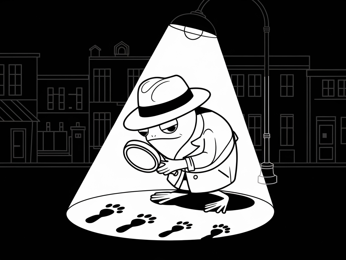 Detective Frog on a Case Coloring Page