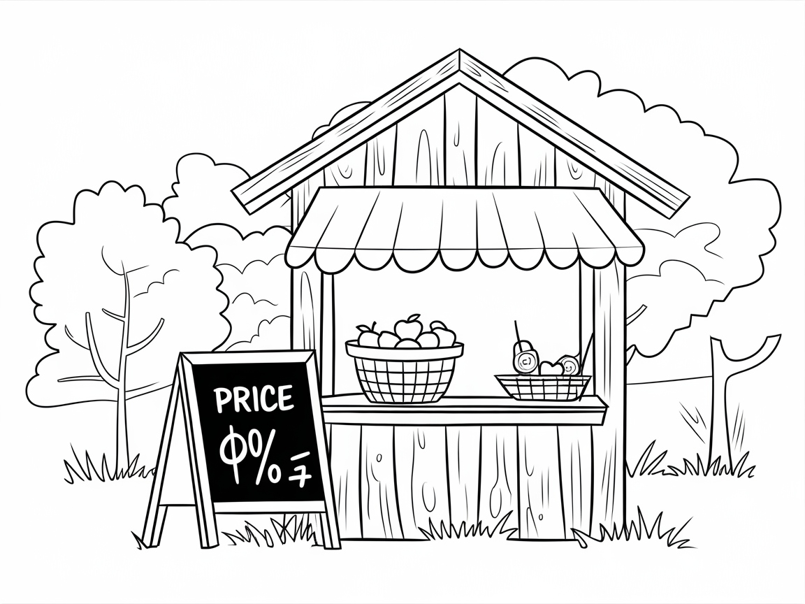 Charming Farm Stand with Apple Display