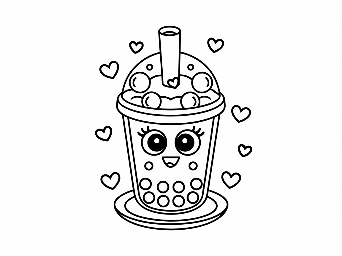 Adorable Boba Tea with Kawaii Vibes