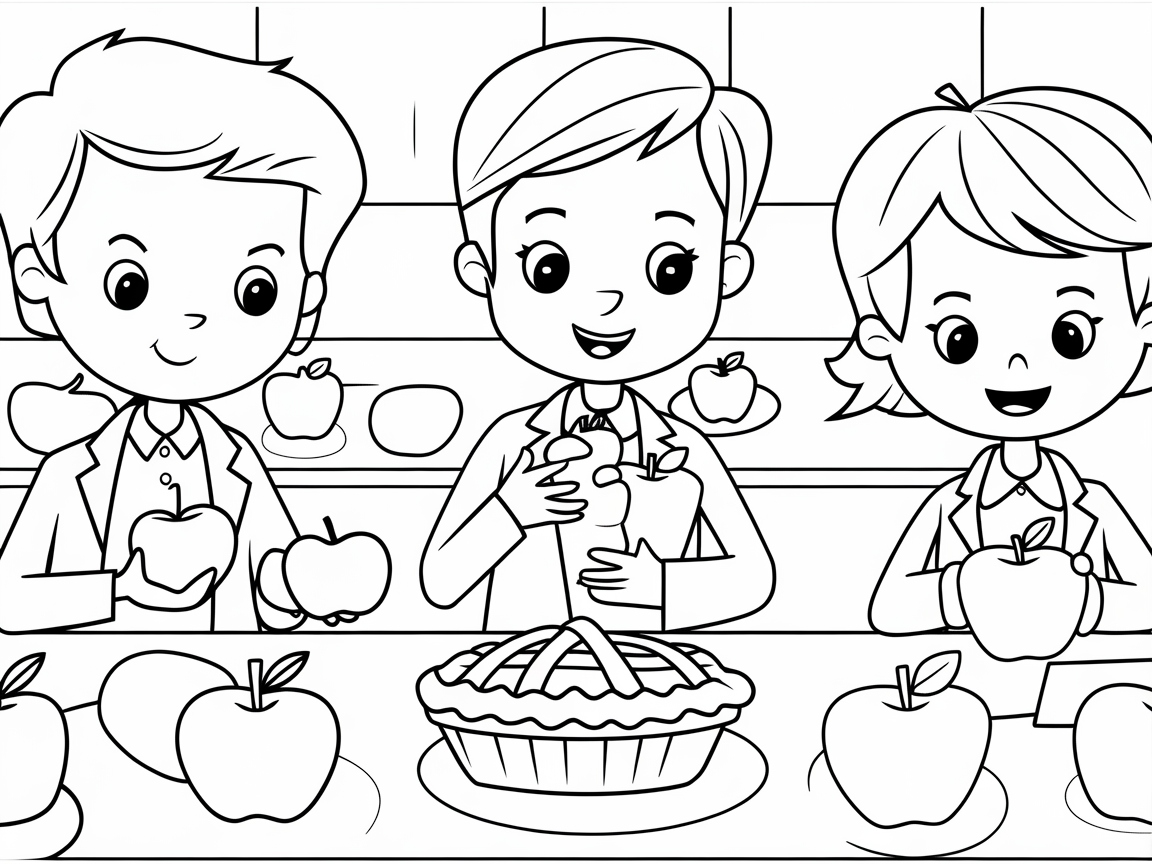 Joyful Apple Pie Prep with Happy Young Chefs