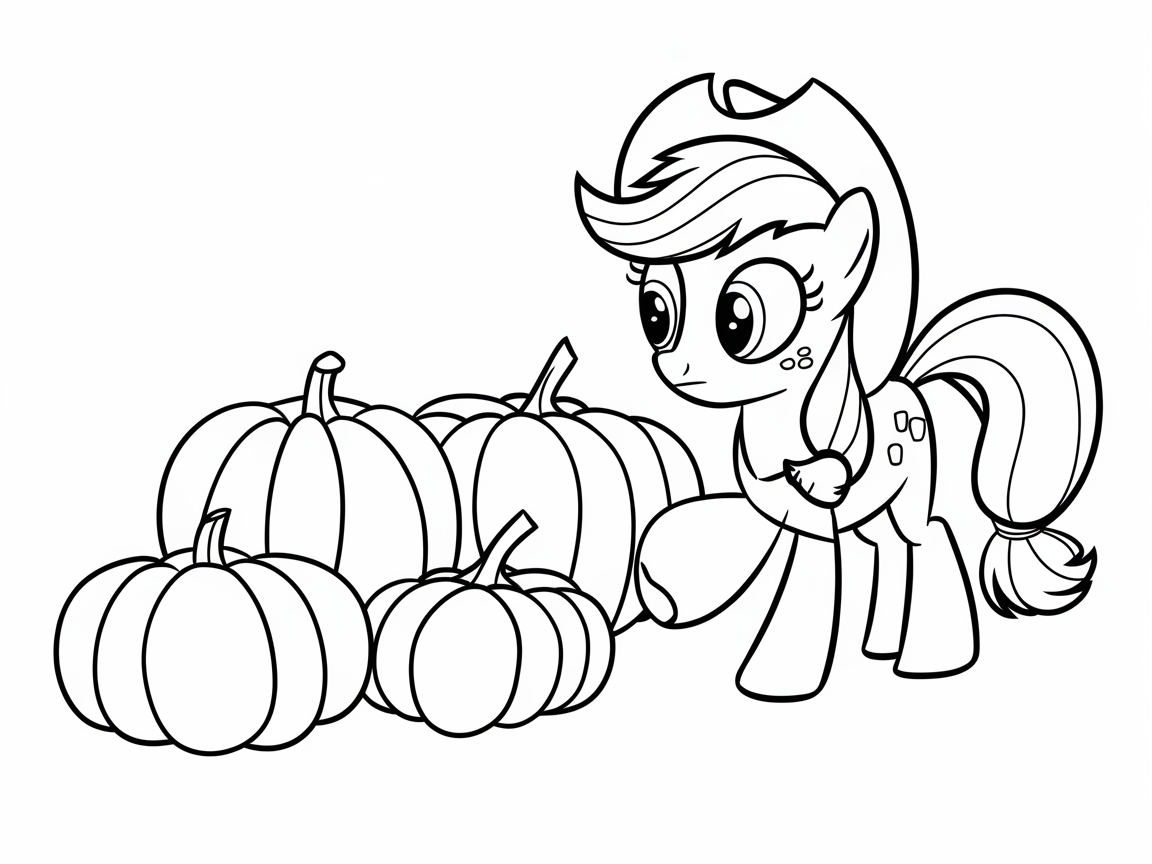 Pumpkin Patch Adventure with a Playful Pony